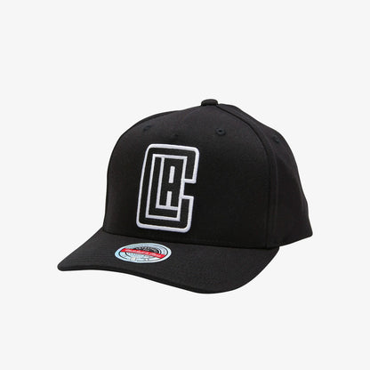L.A. CLIPPERS BLACK & WHITE TEAM LOGO CLASSIC REDLINE SNAPBACK